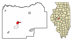 Menard County Illinois Incorporated and Unincorporated areas Petersburg Highlighted
